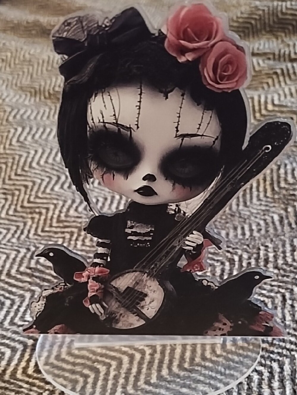 Gothic Doll Musician Art Print Table Piece
